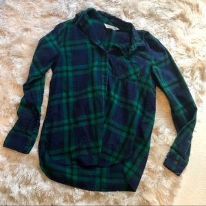 Green & Blue Plaid Button-Down - Old Navy - Small